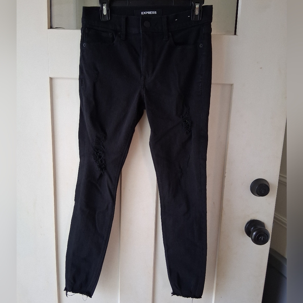 Express Black Women's Skinny Distressed Jeans